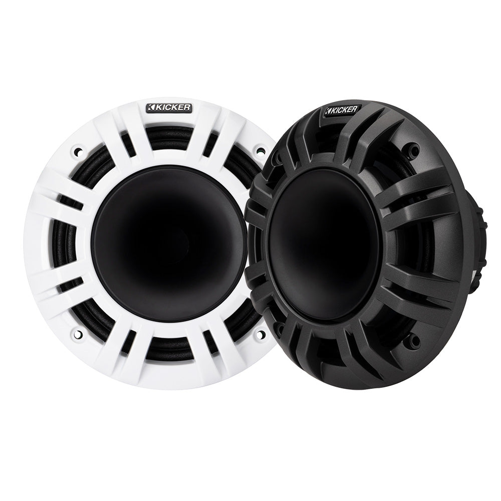KICKER KMXL65 6.5" Horn Loaded Compression Speakers - 4-Ohm, Charcoal & White KICKER