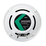 KICKER KM60 6.5" Marine Coaxial Speakers w/1/2" Tweeters - 4-Ohm, White w/Blue LED KICKER
