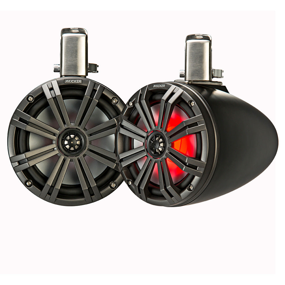 KICKER KMTC8 8" LED Coaxial Tower System - Black w/Charcoal Grille KICKER