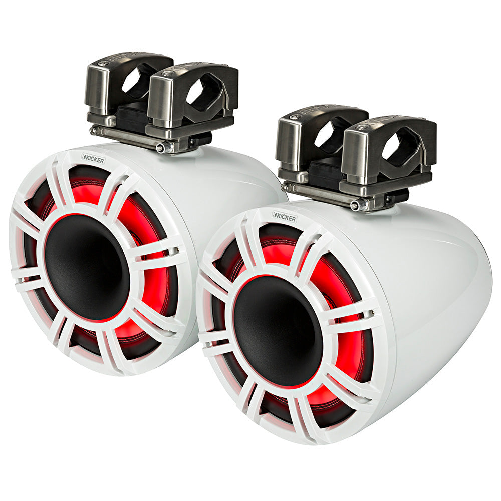 KICKER KMTC11 11" Horn Loaded Tower System - 4-Ohm, White KICKER