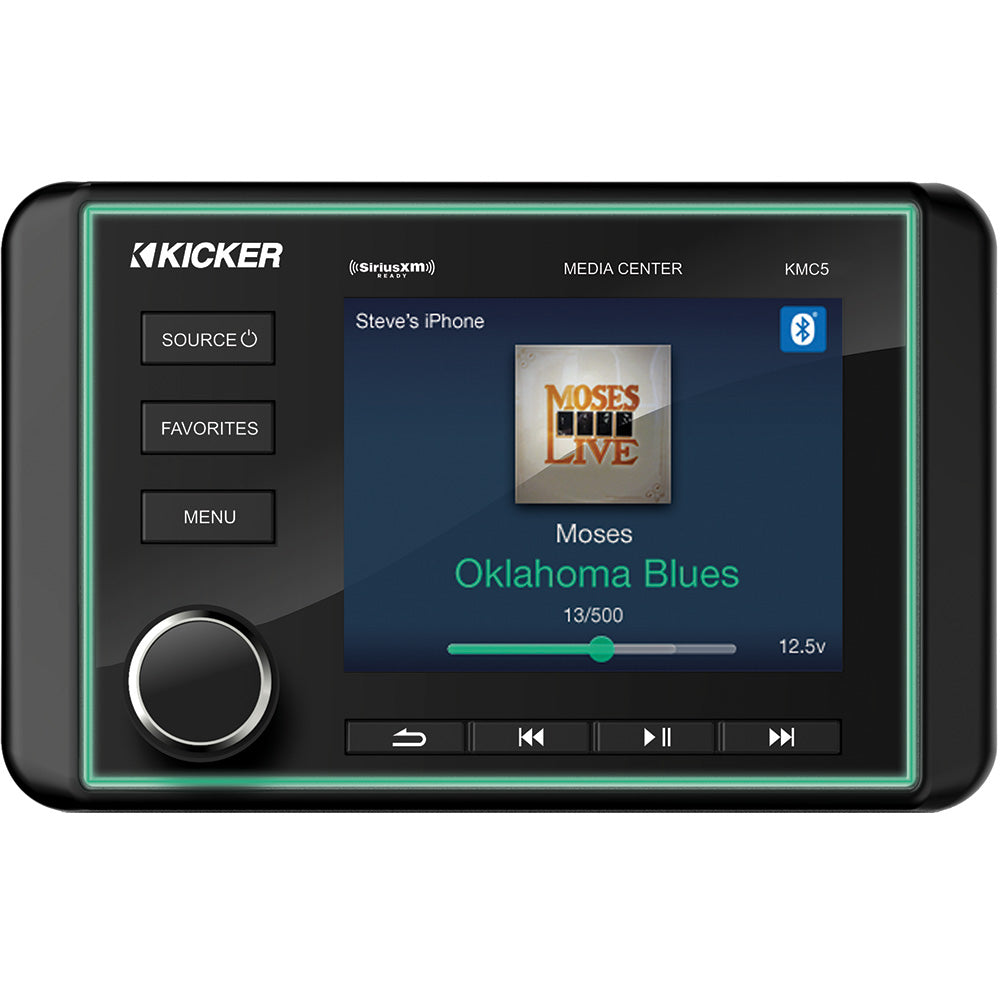 KICKER KMC5 Weather-Resistant Gauge-Style Media Center w/Bluetooth KICKER