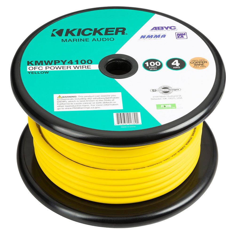 KICKER KMWPY4100 100' 4AWG Power Wire - Yellow KICKER