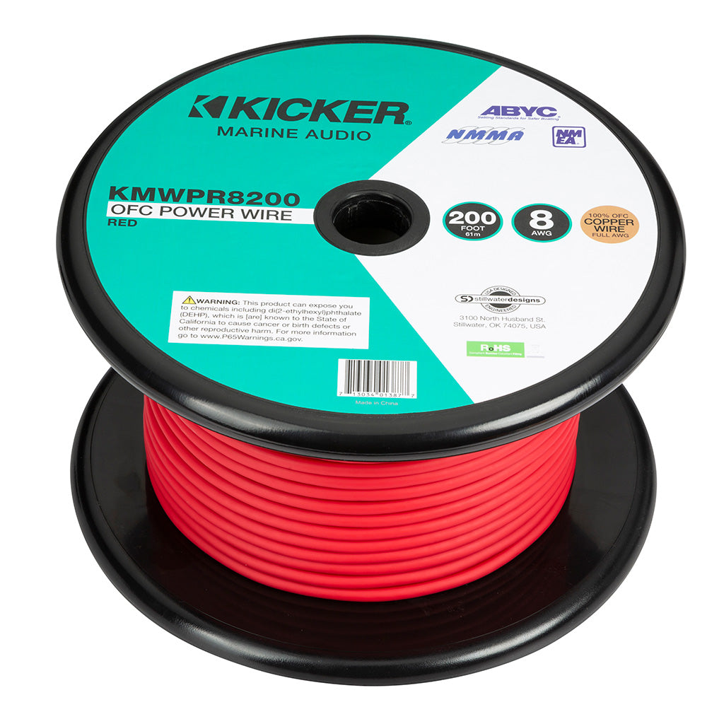 KICKER KMWPR8200 200' 8AWG Power Wire - Red KICKER