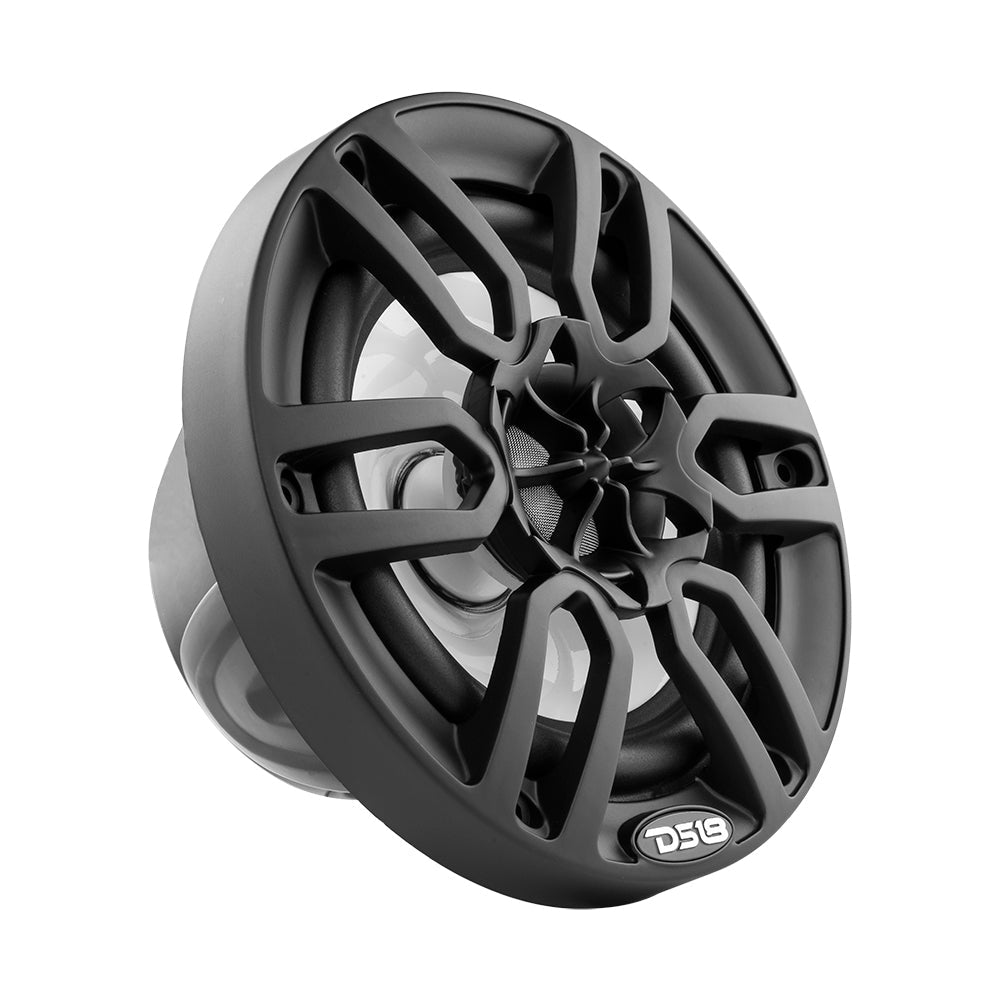 DS18 HYDRO 6.5" 2-Way Marine Speakers w/RBG LED Lights 300W - Matte Black DS18