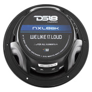 DS18 HYDRO 8" 2-Way Marine Speakers w/RGB LED Lights 375W - Matte Black DS18