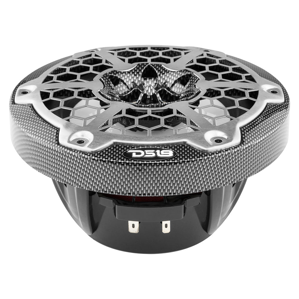 DS18 HYDRO 6.5" 2-Way Marine Speakers w/RGB LED Lights 375W - Black Carbon Fiber DS18