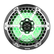 DS18 HYDRO 8" 2-Way Marine Speakers w/RGB LED Lights 450W - Black Carbon Fiber DS18