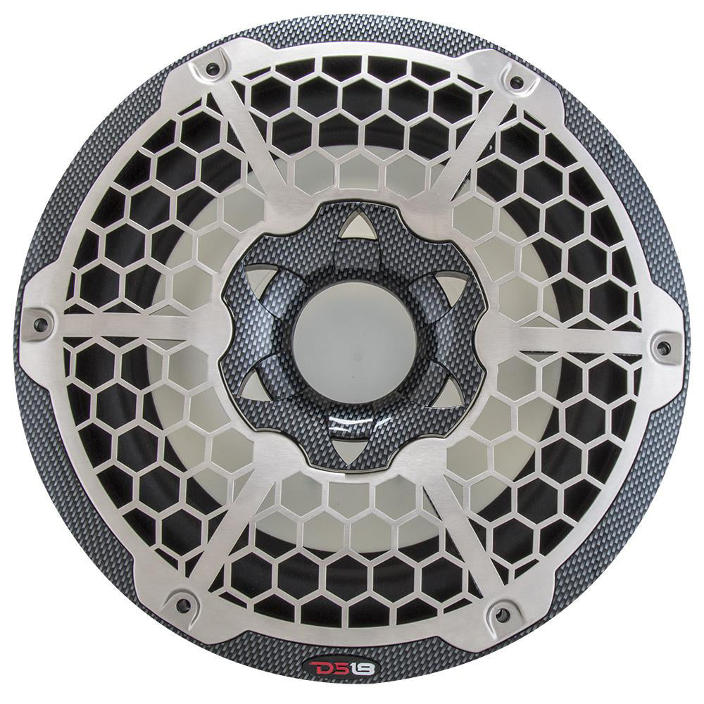 DS18 HYDRO 10" Subwoofer w/RGB Lights - 600W - Carbon Fiber DS18