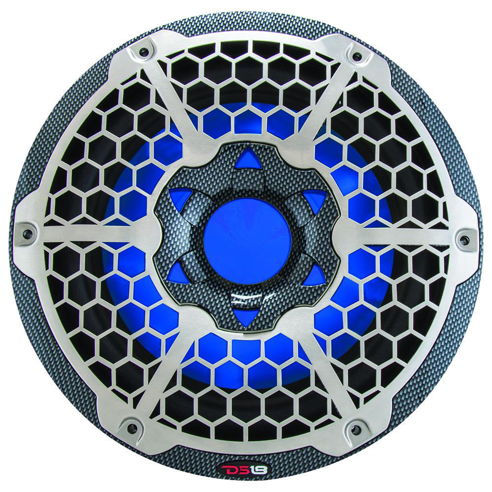 DS18 HYDRO 10" Subwoofer w/RGB Lights - 600W - Carbon Fiber DS18