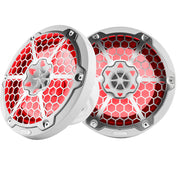 DS18 New Edition HYDRO 8" 2-Way Marine Speakers w/RGB LED Lighting 375W - White DS18