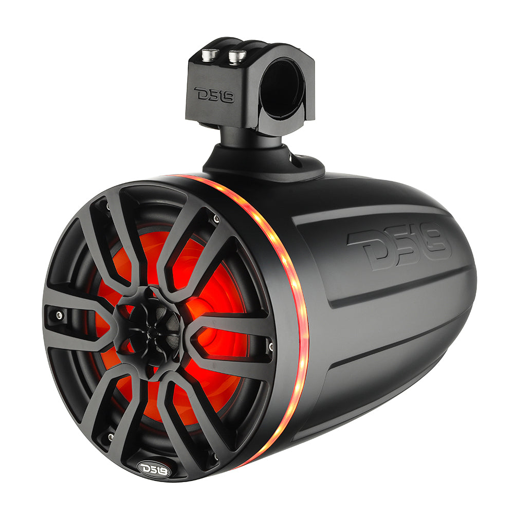 DS18 X Series HYDRO 8" Wakeboard Pod Tower Speaker w/RGB LED Light - 375W - Matte Black DS18