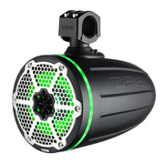 DS18 8" Neodymium Marine Towers w/Built-in Passive Radiator, 1" Driver & RGB LED Light - Black DS18
