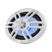 DS18 HYDRO 6 x 9" 2-Way Marine Speakers w/Integrated RGB LED Lights - 375W - White DS18