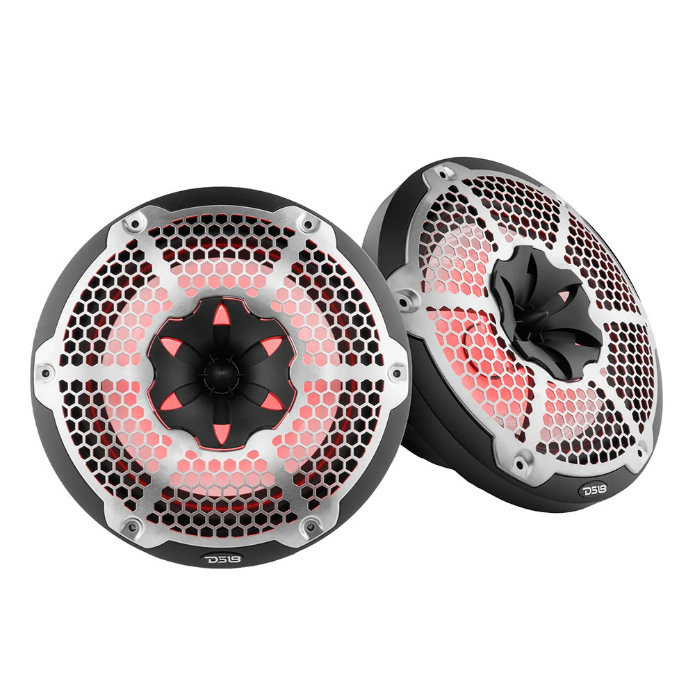 DS18 HYDRO 10" 2-Way Speakers w/ RGB LED Lights - Black DS18