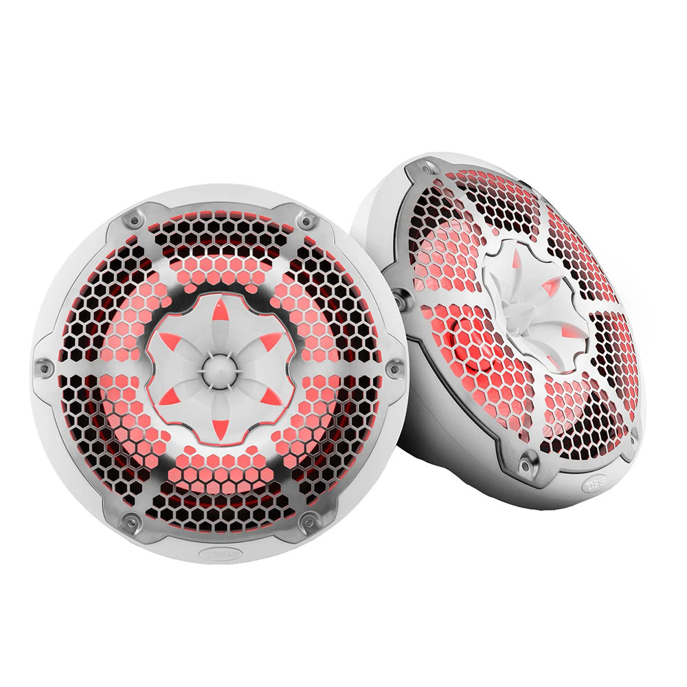DS18 HYDRO 10" 2-Way Speakers w/ RGB LED Lights - White DS18