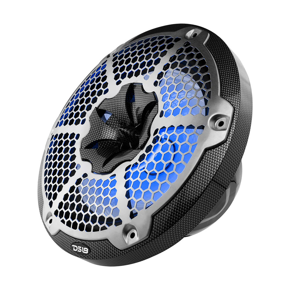 DS18 HYDRO 10" 2-Way Speakers w/ RGB LED Lights - Carbon Fiber DS18
