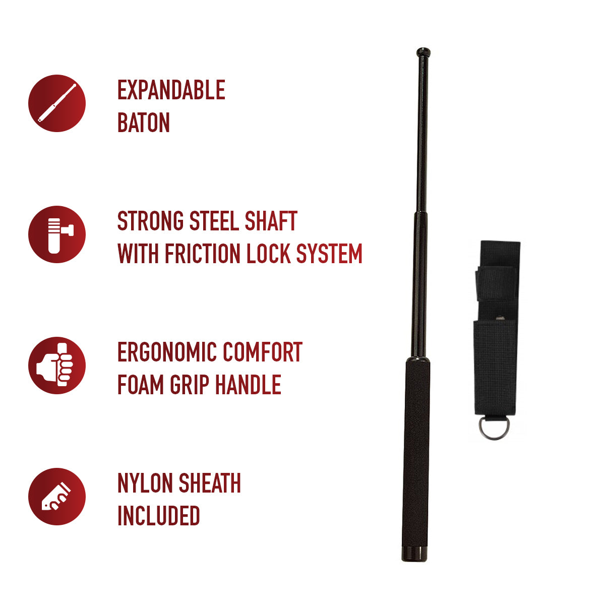 Rothco Expandable Baton With Sheath LARSON TACTICAL SUPPLY