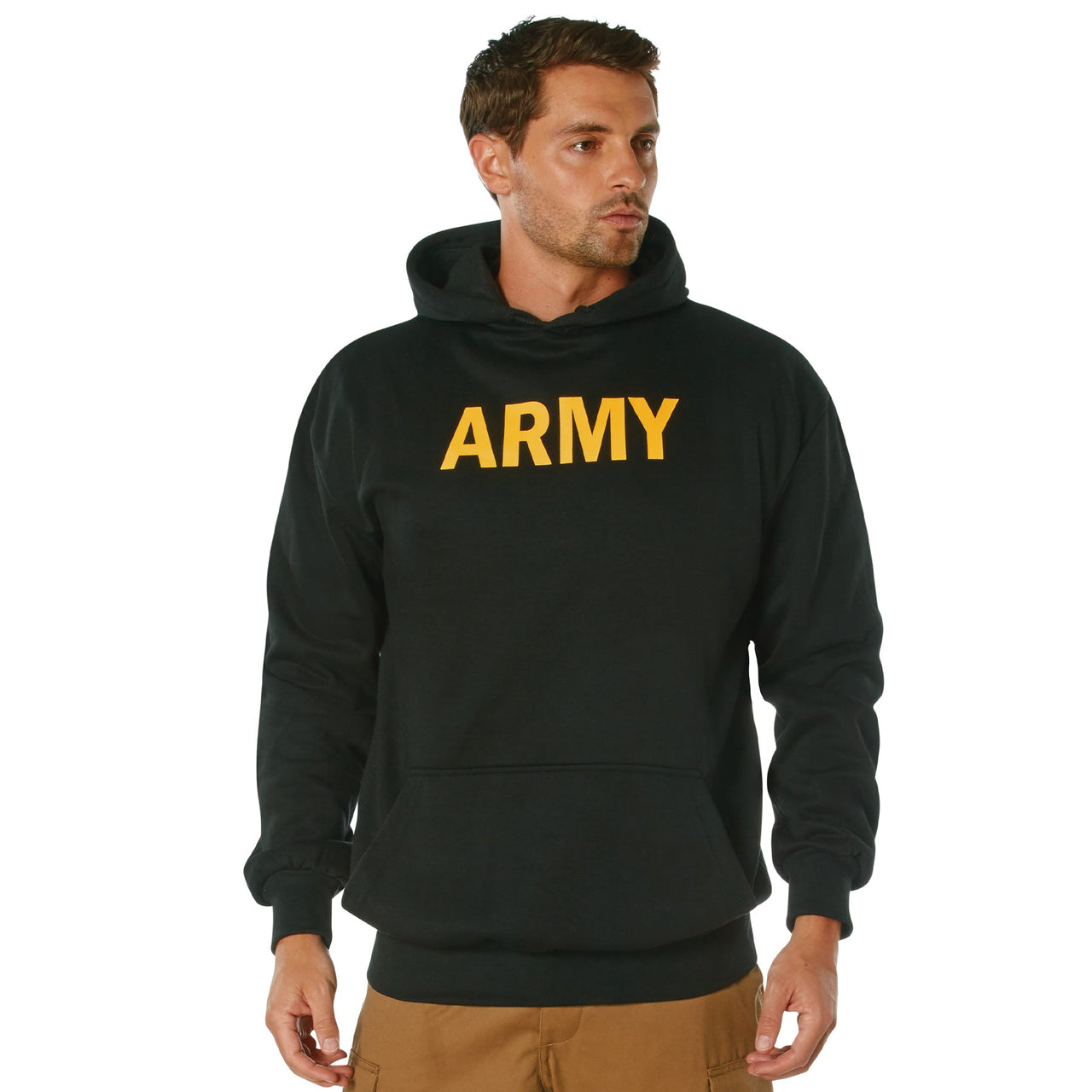 Rothco Army Printed Pullover Hoodie - Black LARSON TACTICAL SUPPLY