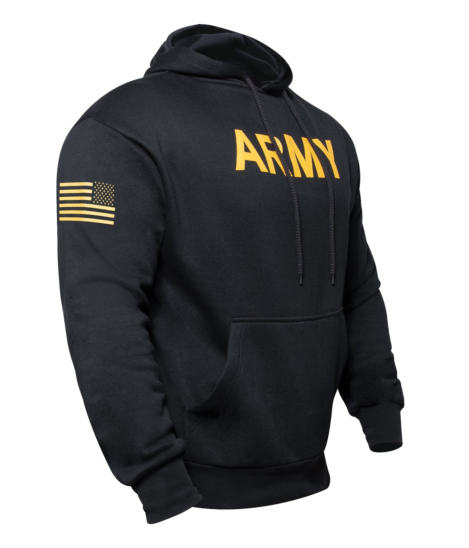 Rothco Army Printed Pullover Hoodie - Black LARSON TACTICAL SUPPLY