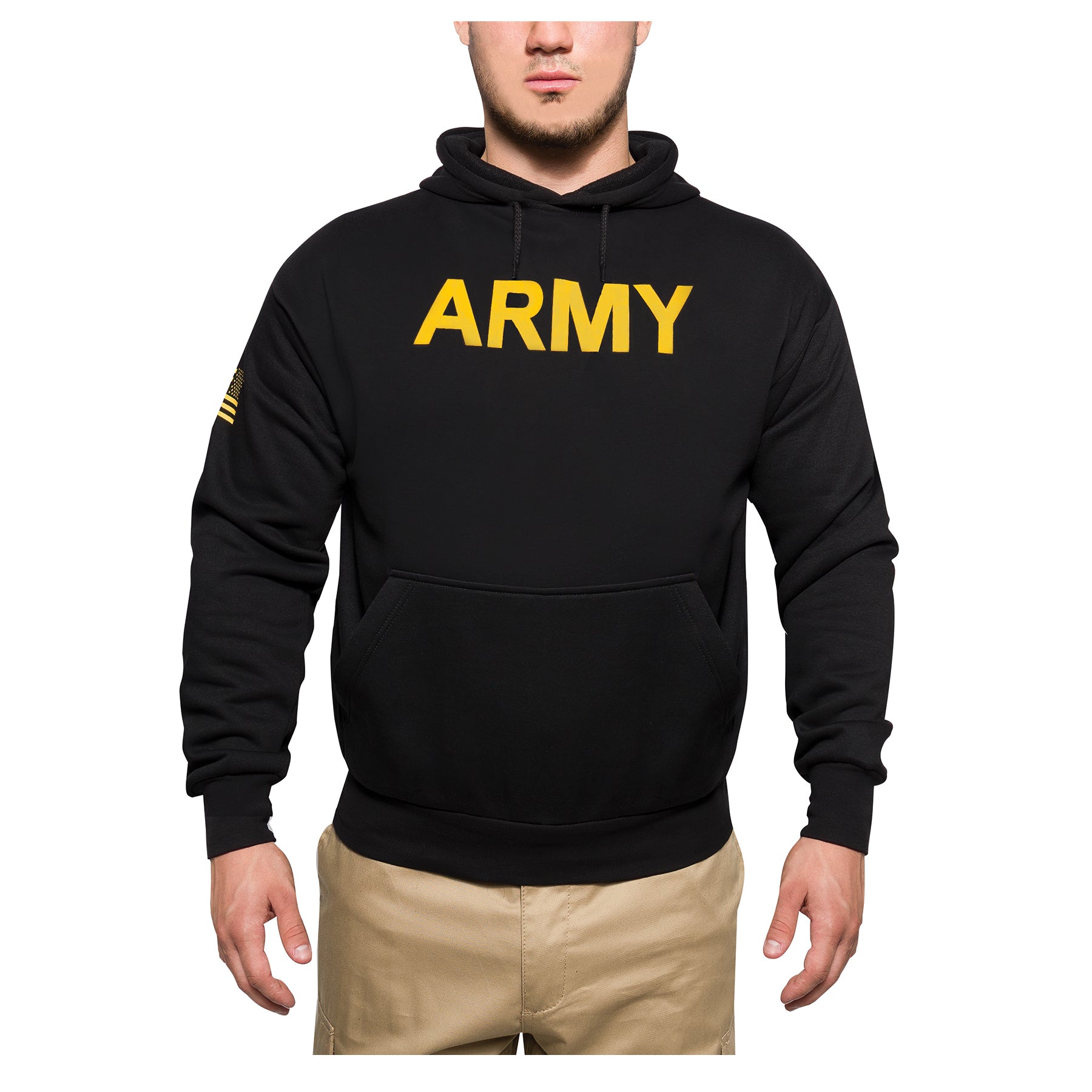Rothco Army Printed Pullover Hoodie - Black LARSON TACTICAL SUPPLY