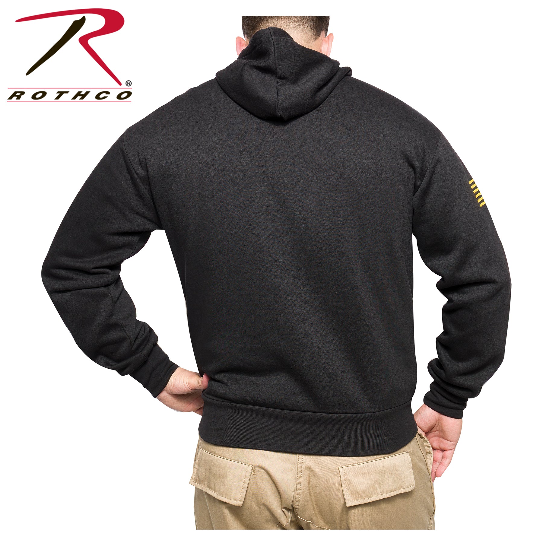 Rothco Army Printed Pullover Hoodie - Black LARSON TACTICAL SUPPLY