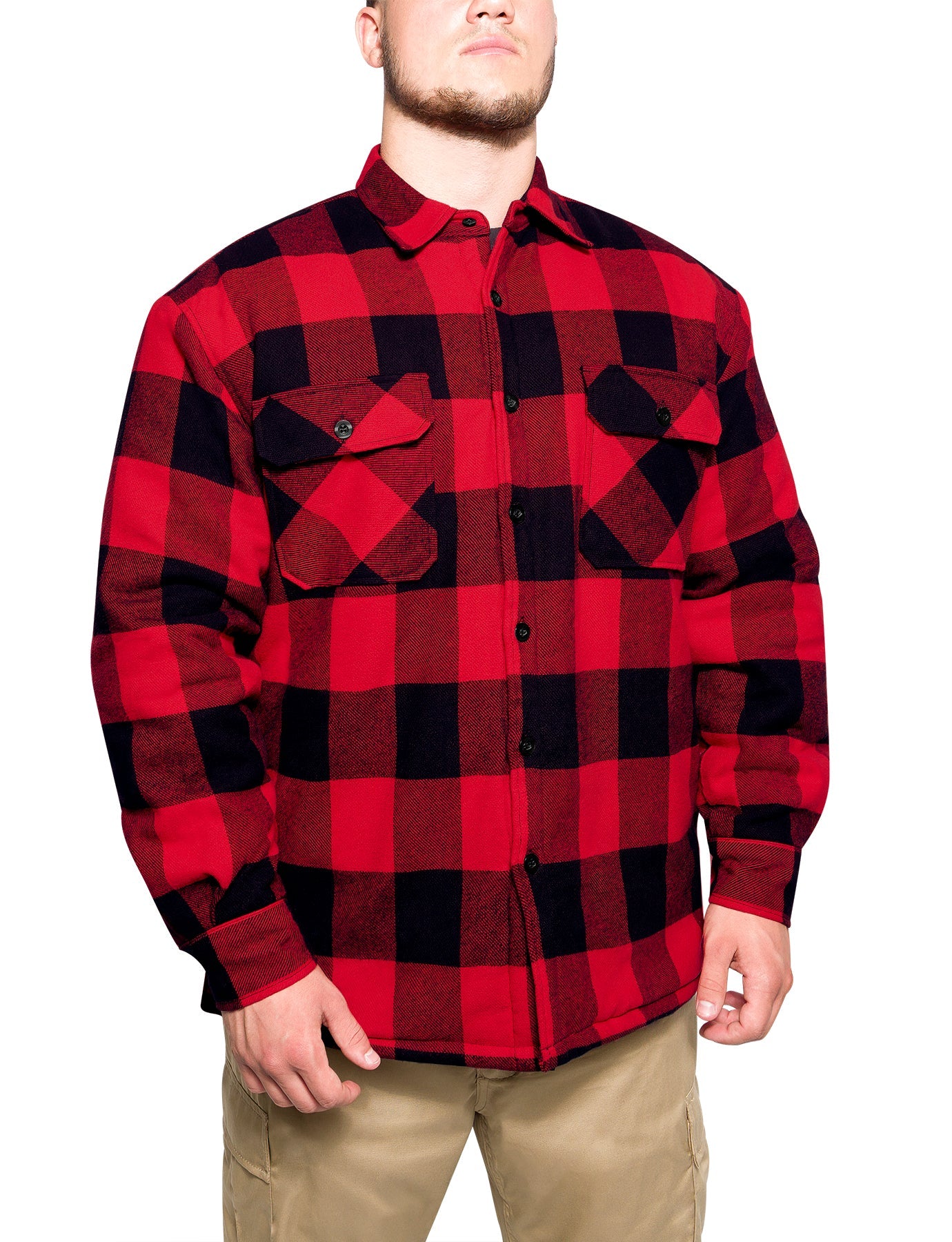 Rothco Buffalo Plaid Quilted Lined Jacket - Red LARSON TACTICAL SUPPLY