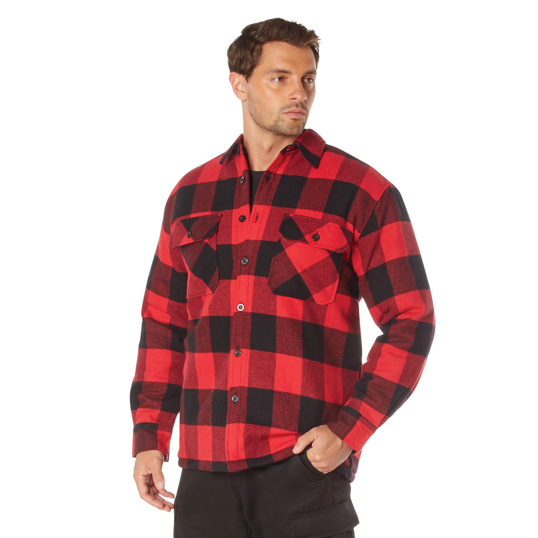 Rothco Buffalo Plaid Quilted Lined Jacket - Red LARSON TACTICAL SUPPLY
