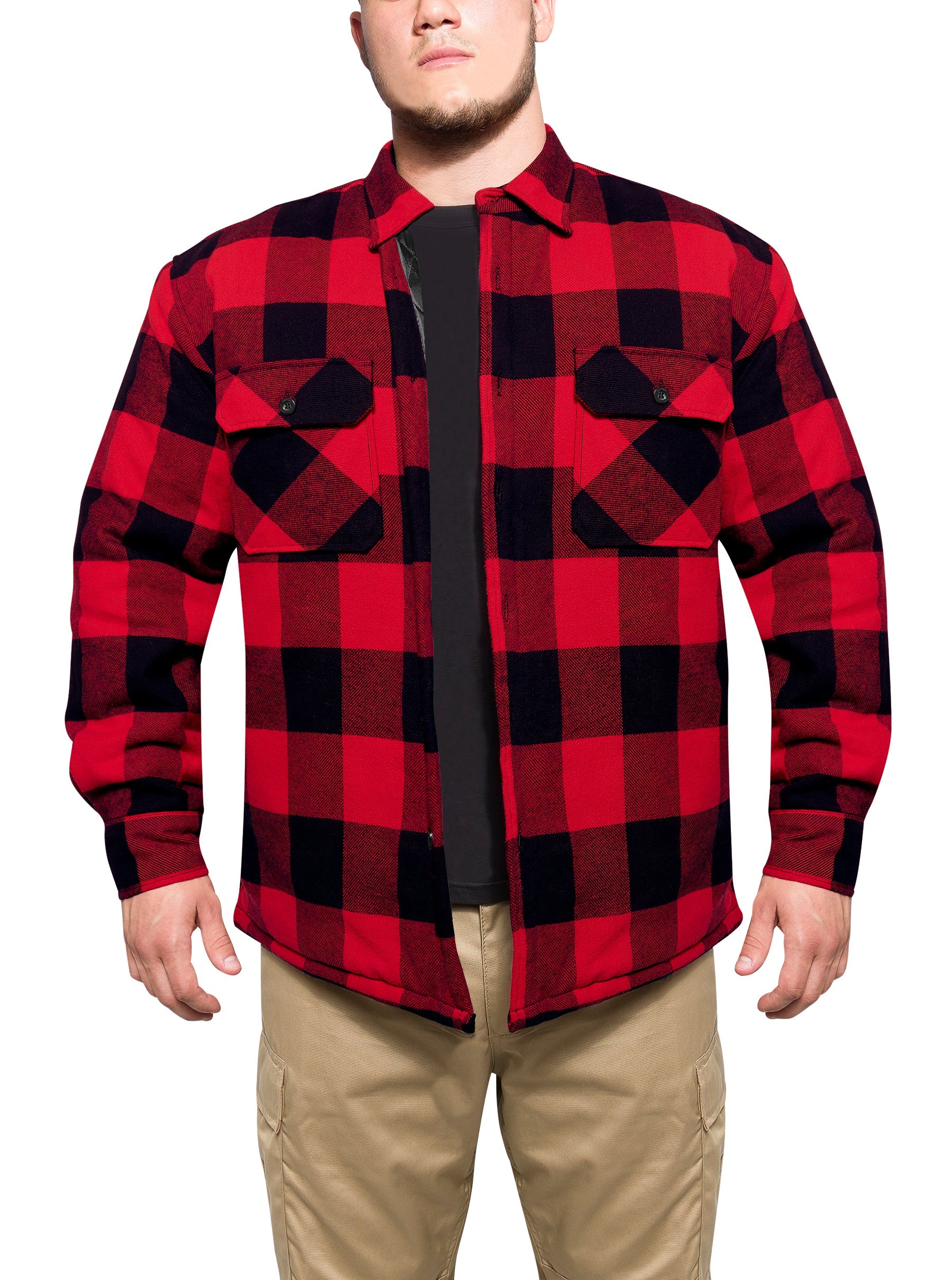 Rothco Buffalo Plaid Quilted Lined Jacket - Red LARSON TACTICAL SUPPLY