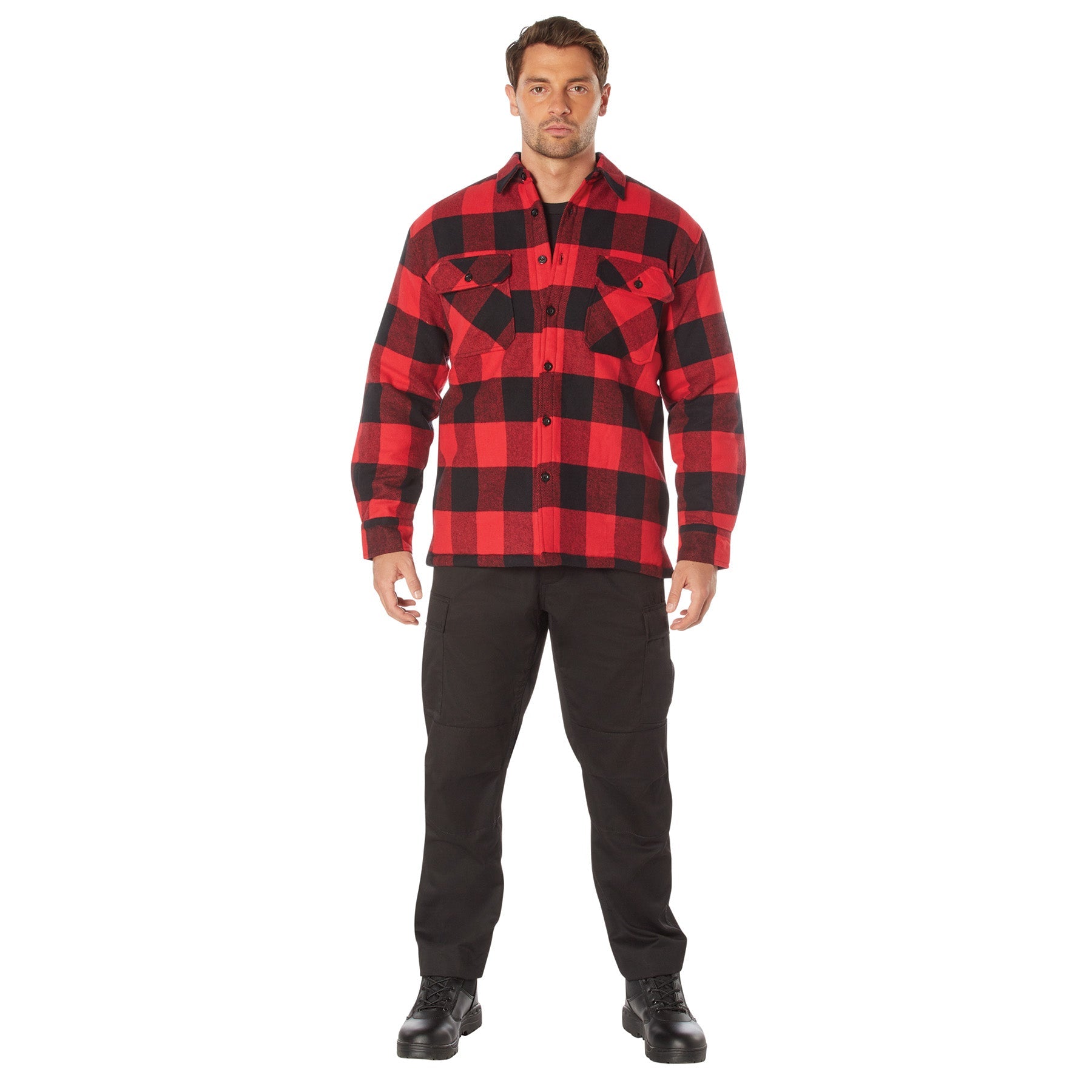 Rothco Buffalo Plaid Quilted Lined Jacket - Red LARSON TACTICAL SUPPLY