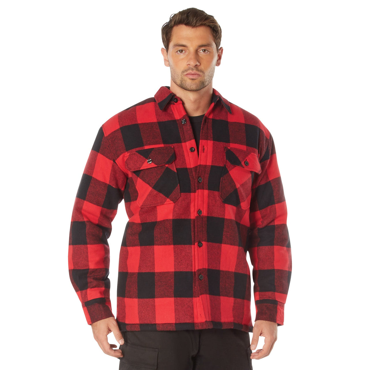 Rothco Buffalo Plaid Quilted Lined Jacket - Red LARSON TACTICAL SUPPLY