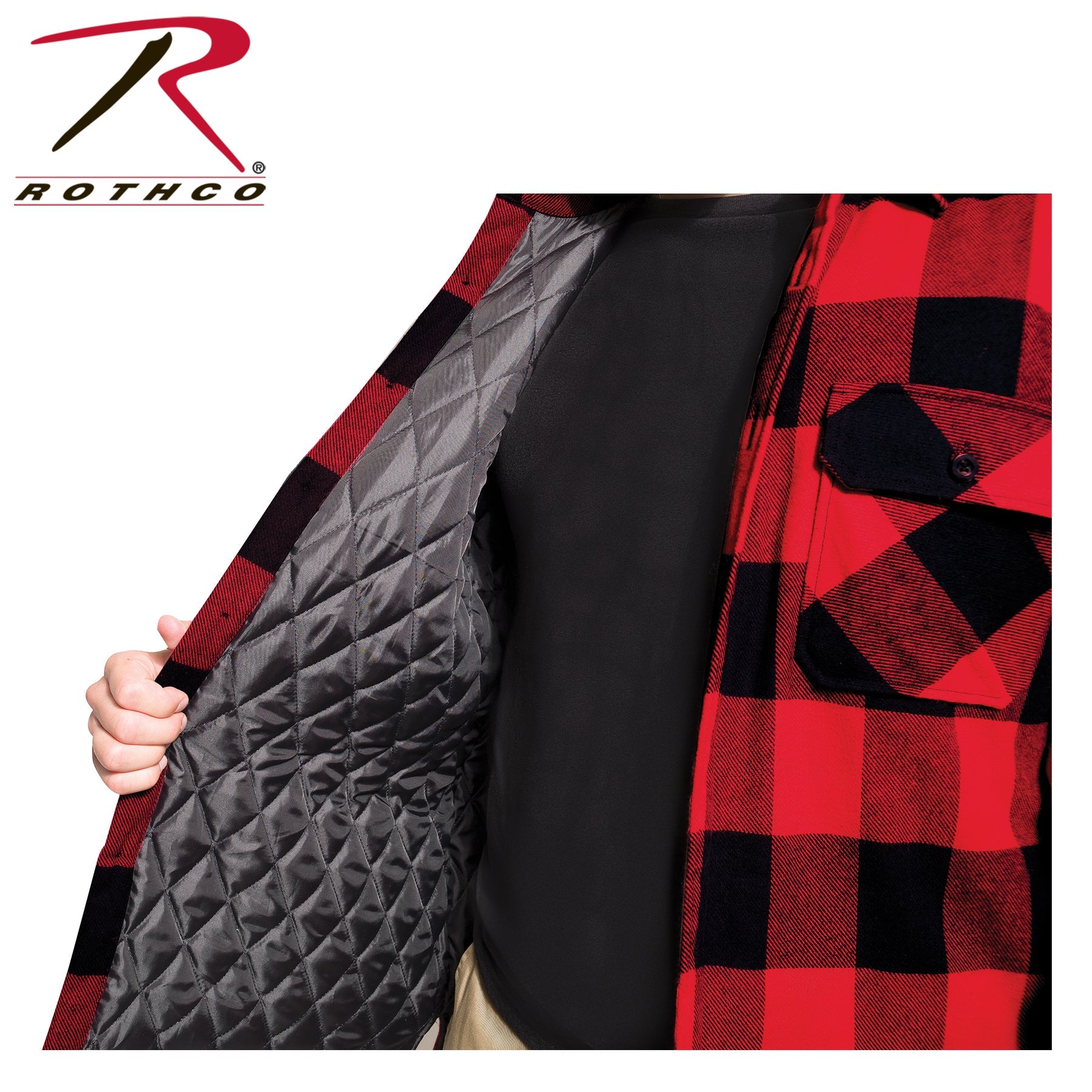 Rothco Buffalo Plaid Quilted Lined Jacket - Red LARSON TACTICAL SUPPLY