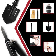 Rothco 8-in-1 Multi-Tool Survival Shovel / Portable Camping Entrenching Tool - Stainless Steel LARSON TACTICAL SUPPLY