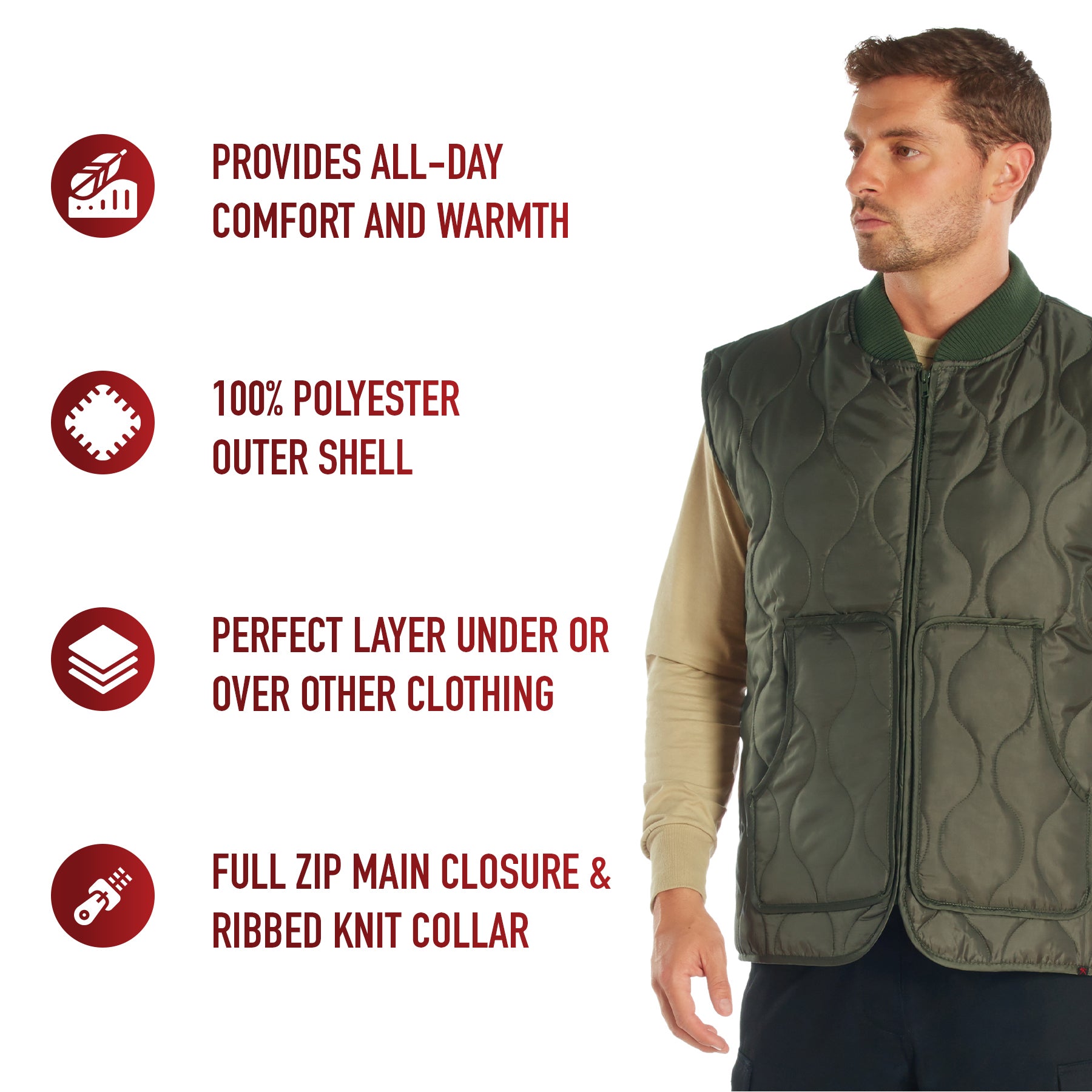 Rothco Quilted Woobie Vest LARSON TACTICAL SUPPLY
