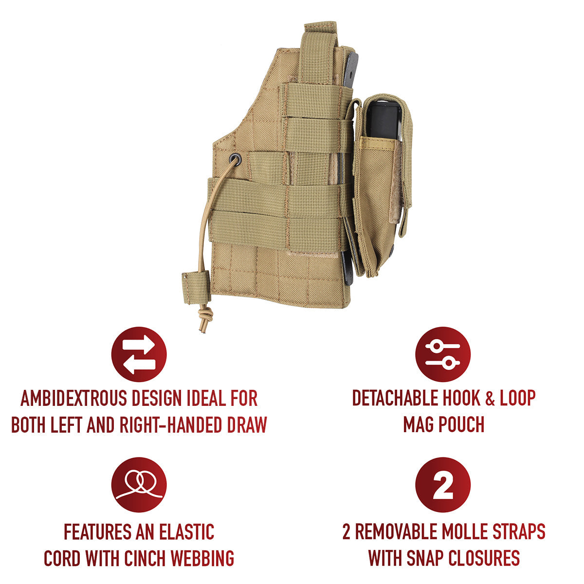 Rothco MOLLE Modular Ambidextrous Holster LARSON TACTICAL SUPPLY