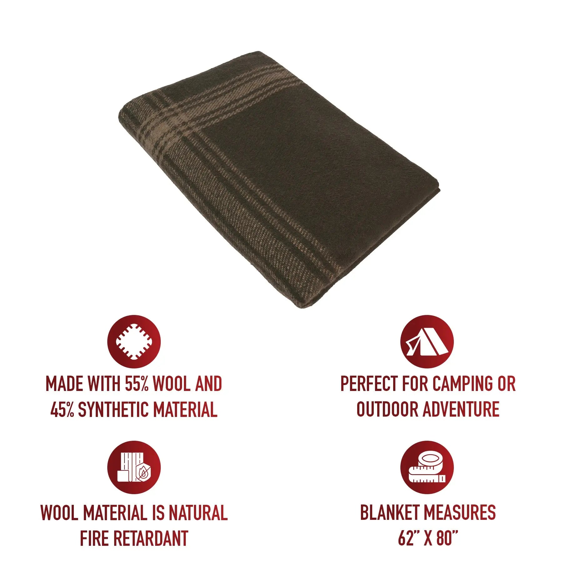 Rothco Striped Outdoor Wool Blanket LARSON TACTICAL SUPPLY