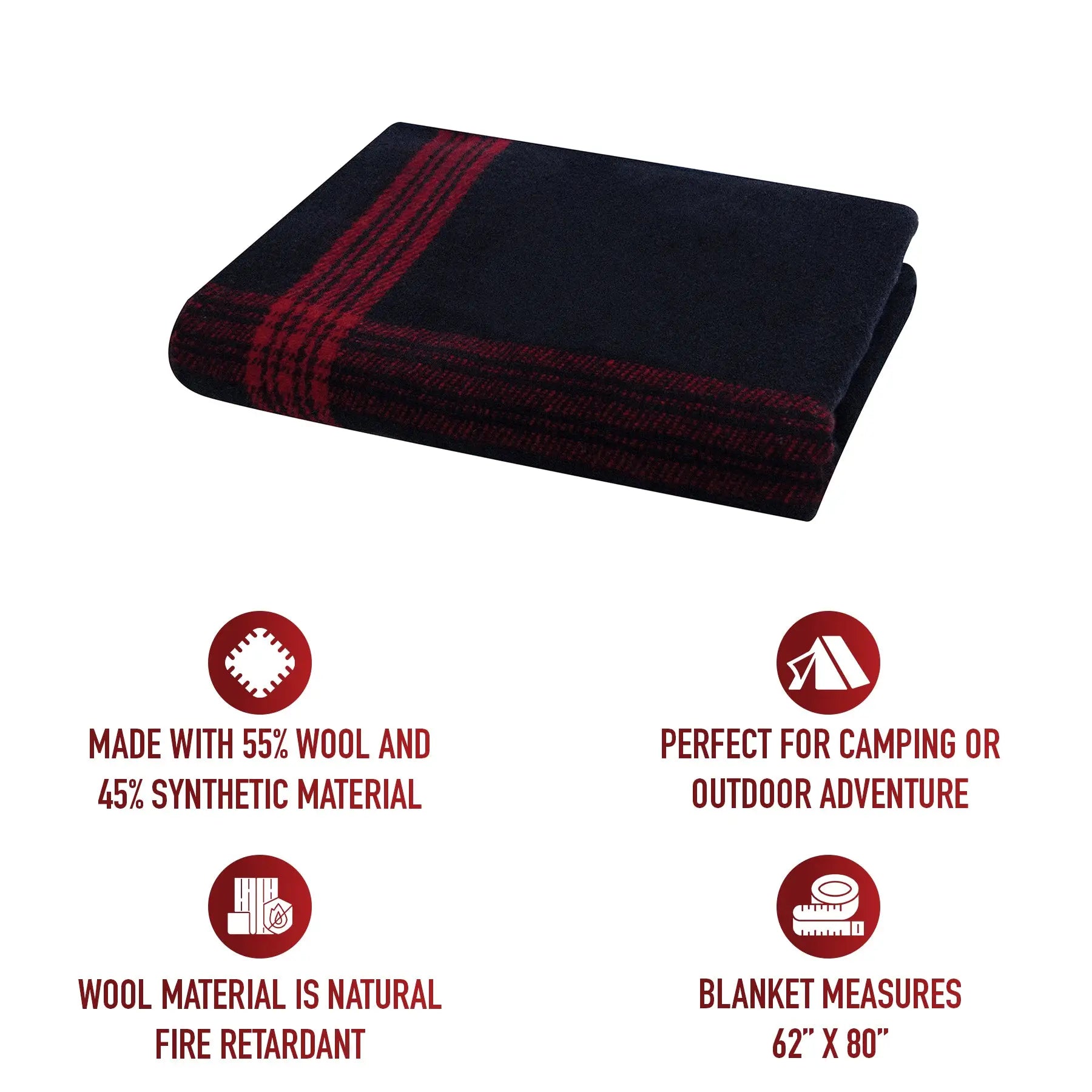 Rothco Striped Outdoor Wool Blanket LARSON TACTICAL SUPPLY