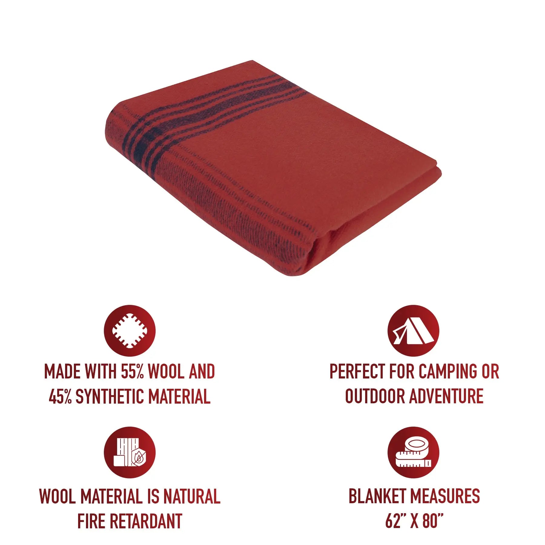 Rothco Striped Outdoor Wool Blanket LARSON TACTICAL SUPPLY