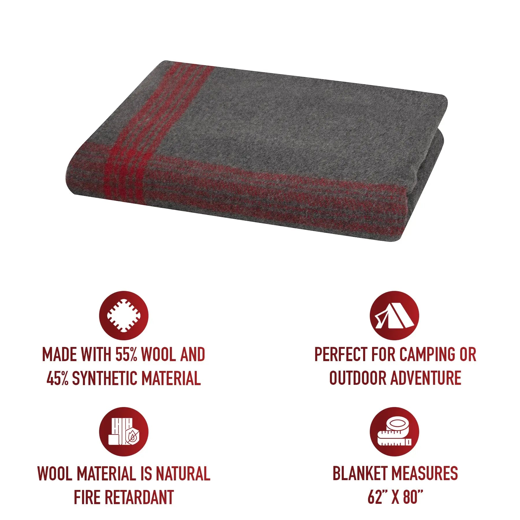 Rothco Striped Outdoor Wool Blanket LARSON TACTICAL SUPPLY