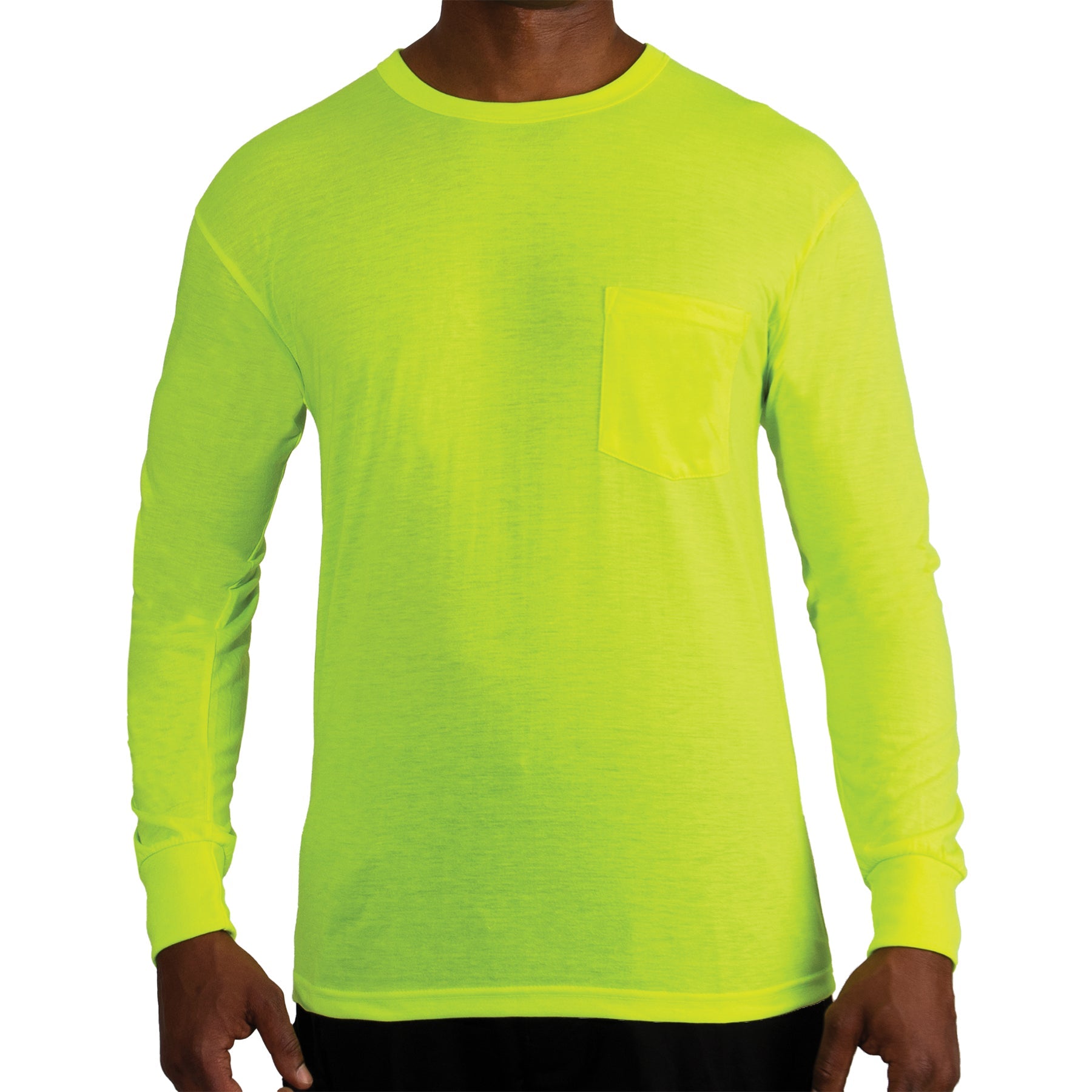 Rothco Moisture Wicking Long Sleeve Pocket T-Shirt - Safety Green LARSON TACTICAL SUPPLY