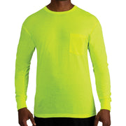 Rothco Moisture Wicking Long Sleeve Pocket T-Shirt - Safety Green LARSON TACTICAL SUPPLY
