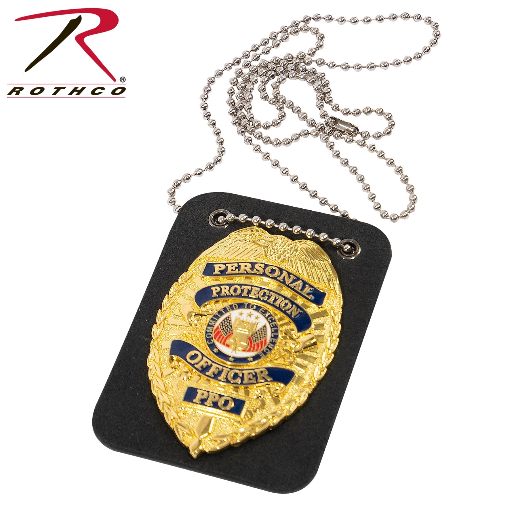 Rothco Low Profile Leather Badge Holder with Chain LARSON TACTICAL SUPPLY