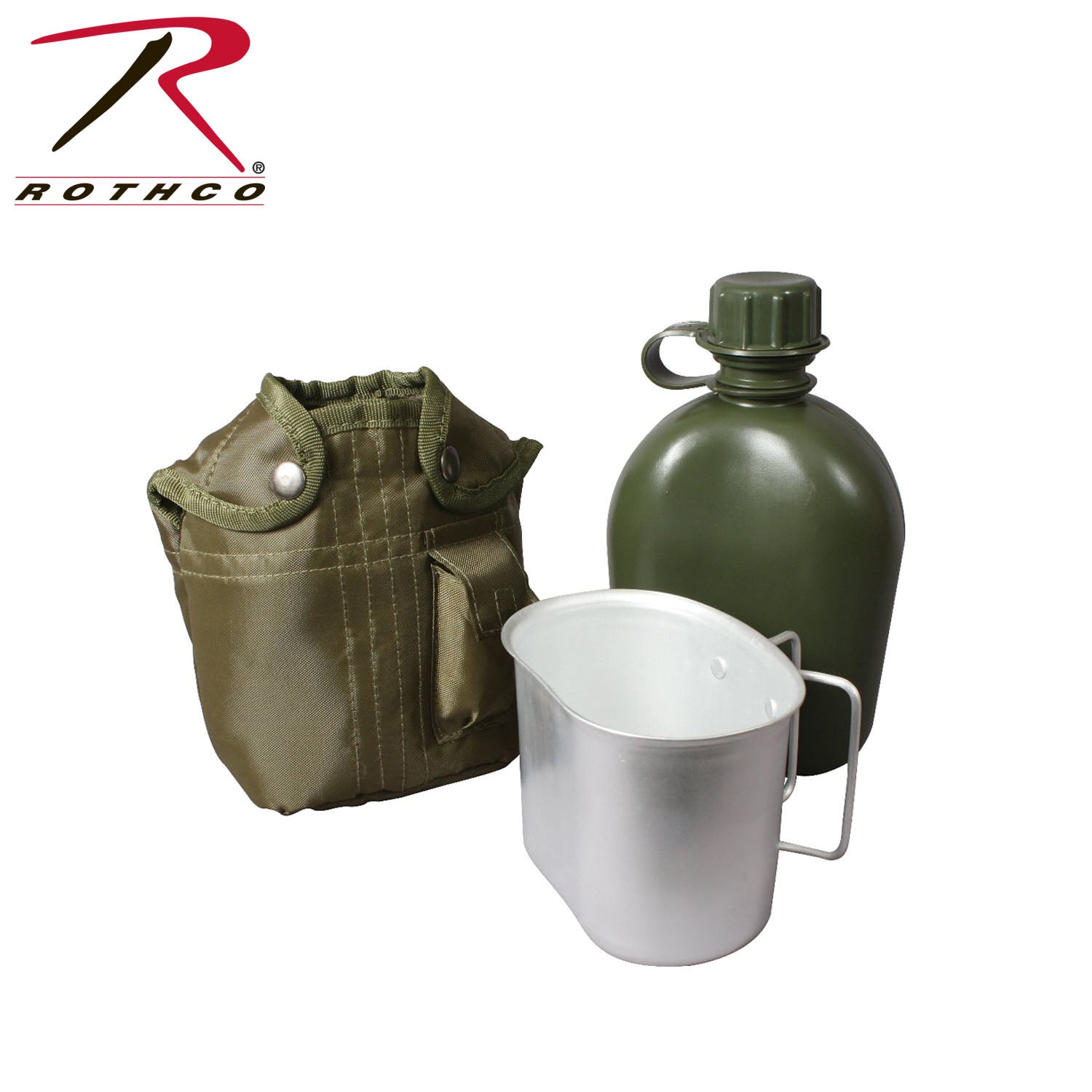 Rothco 3 Piece Canteen Kit With Cover & Aluminum Cup LARSON TACTICAL SUPPLY