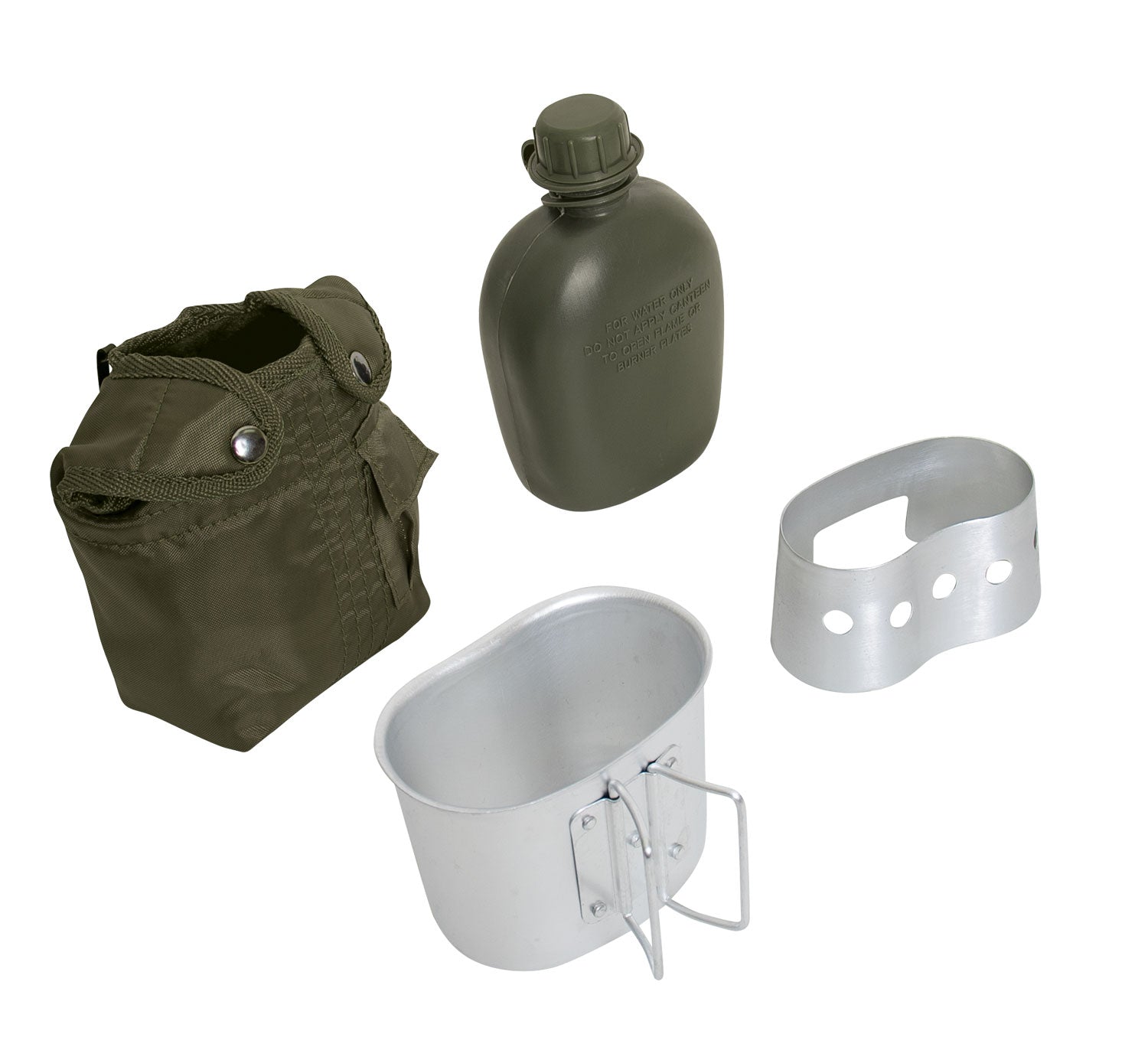 Rothco 4 Piece Canteen Kit With Cover, Aluminum Cup & Stove / Stand LARSON TACTICAL SUPPLY