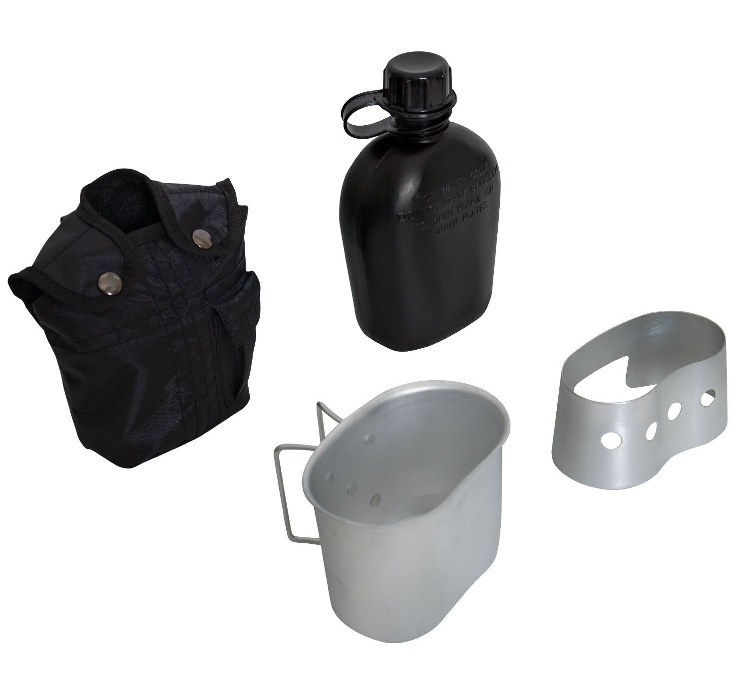 Rothco 4 Piece Canteen Kit With Cover, Aluminum Cup & Stove / Stand LARSON TACTICAL SUPPLY