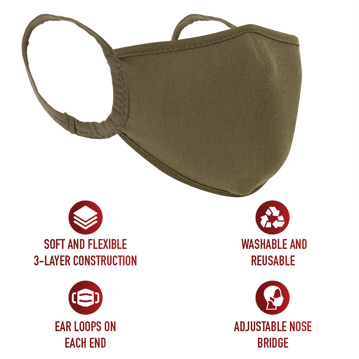 Rothco Reusable 3-Layer Face Mask LARSON TACTICAL SUPPLY