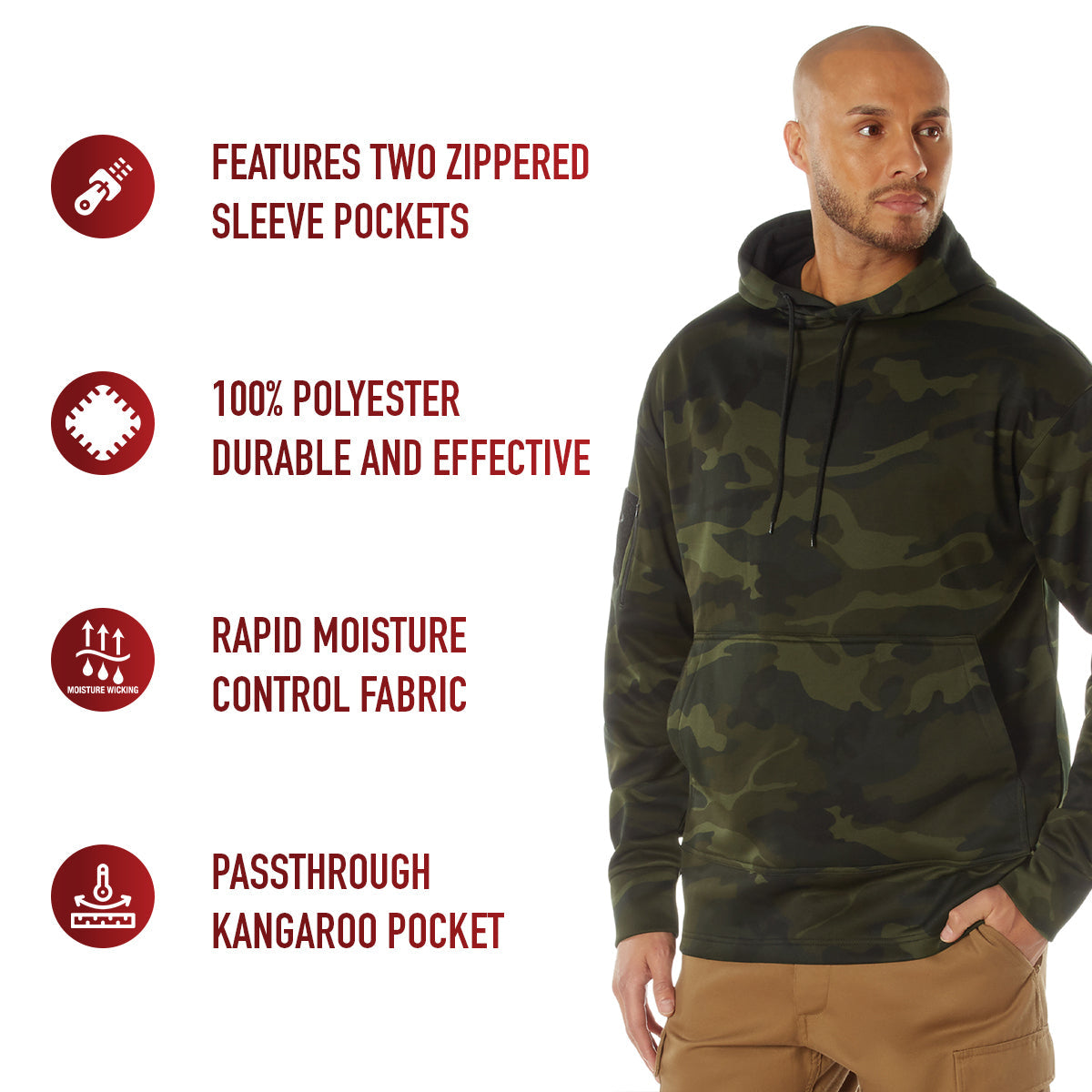 Rothco Concealed Carry Midnight Camo Hoodie LARSON TACTICAL SUPPLY