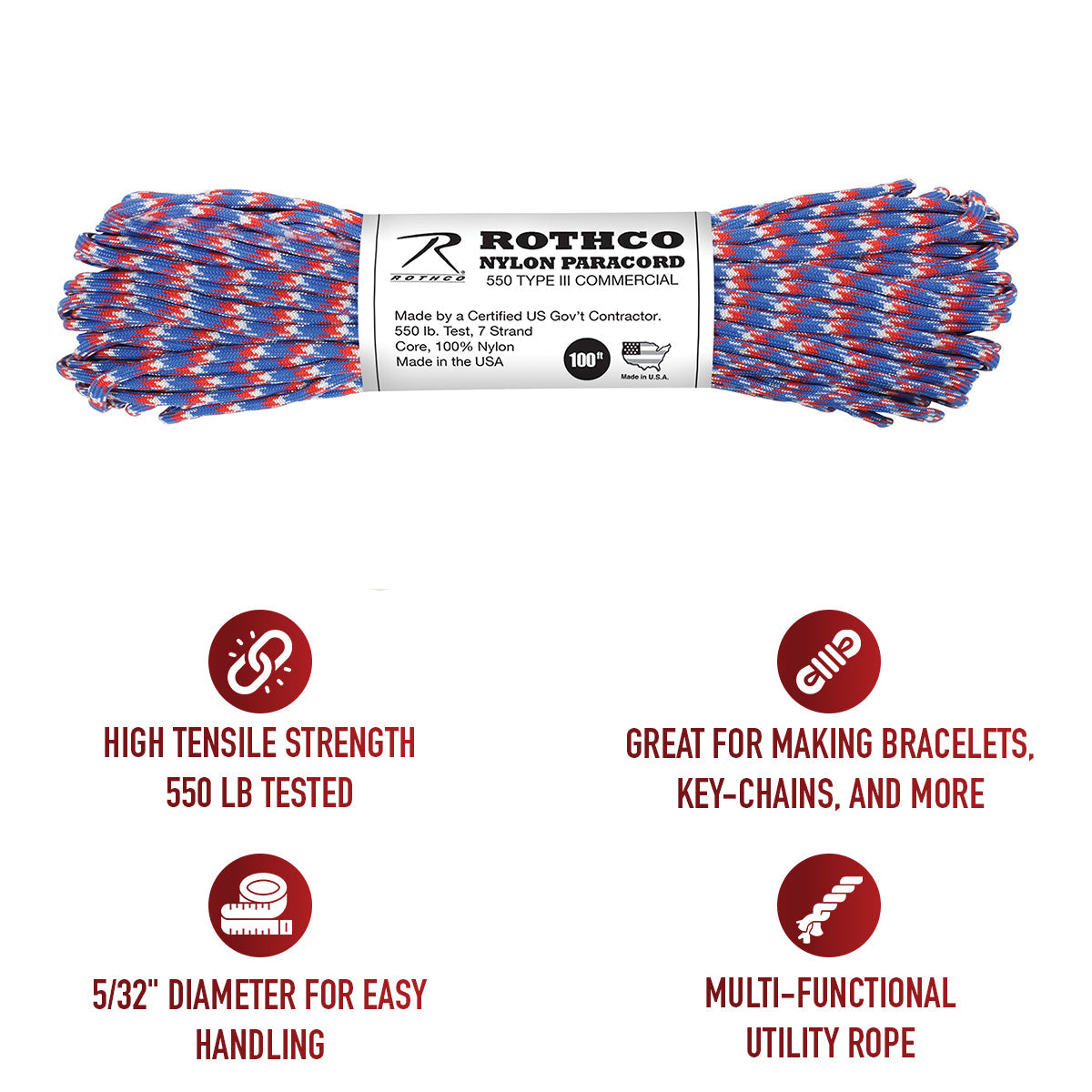 Rothco 550lb Type III Nylon Camo Paracord LARSON TACTICAL SUPPLY