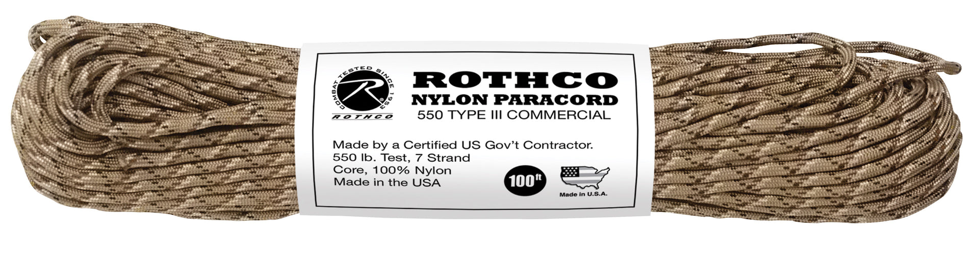 Rothco 550lb Type III Nylon Camo Paracord LARSON TACTICAL SUPPLY