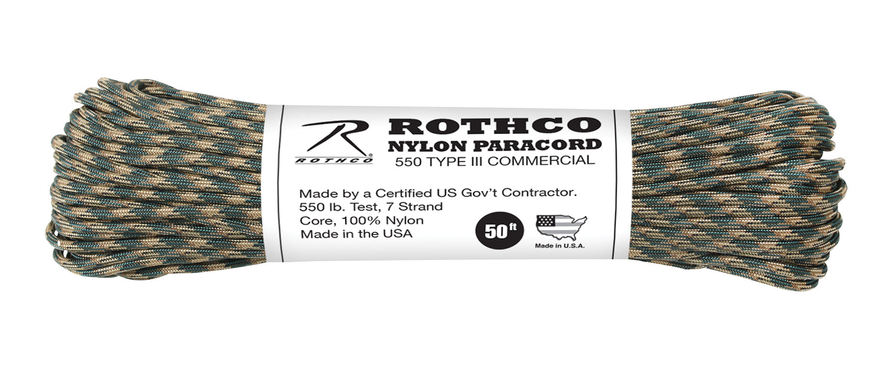 Rothco 550lb Type III Nylon Camo Paracord LARSON TACTICAL SUPPLY