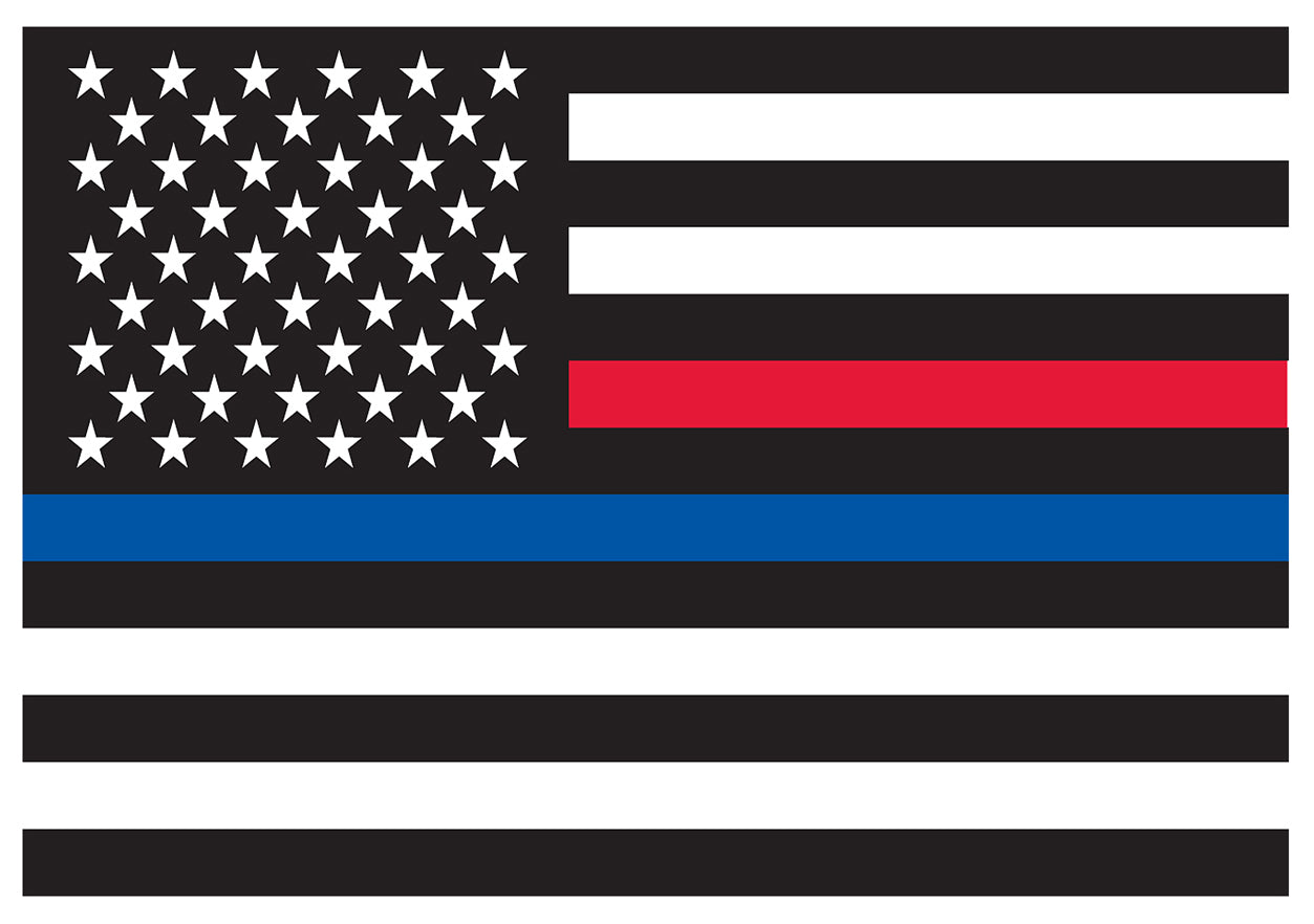 Rothco Thin Blue Line & Thin Red Line Flag Decal LARSON TACTICAL SUPPLY